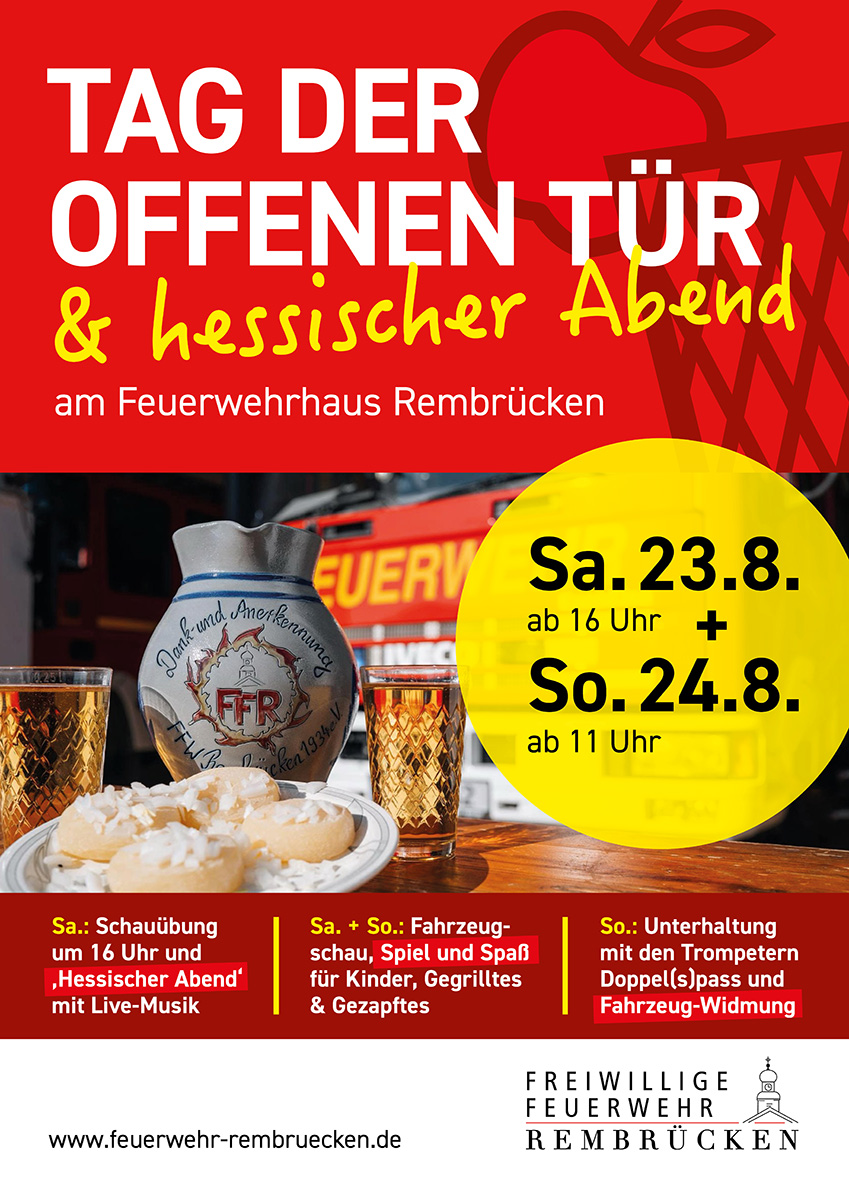 Tag der offenen Tür der Feuerwehr Rückblick Plakat